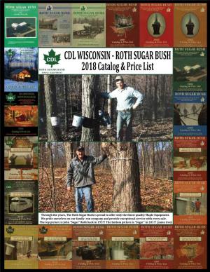 CDL WISCONSIN - ROTH SUGAR BUSH 2018 Catalog & Price List