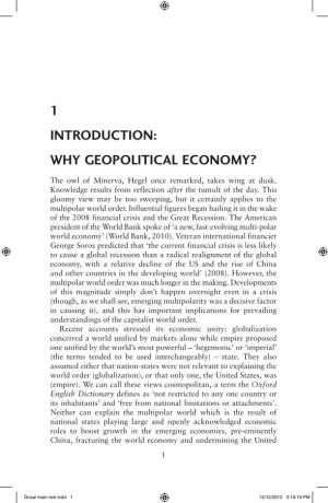 1 Introduction: Why Geopolitical Economy?