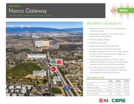 Norco Gateway NEC SIXTH STREET & HAMNER AVENUE, NORCO, CA 92860