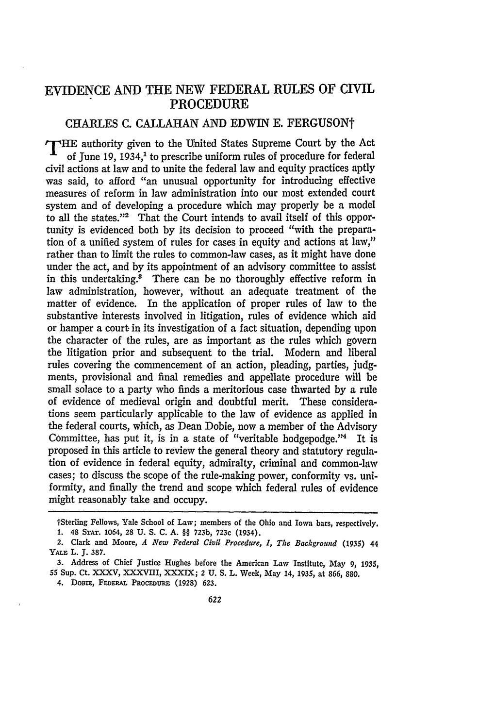 Evidence and the New Federal Rules of Civil Procedure Charles C