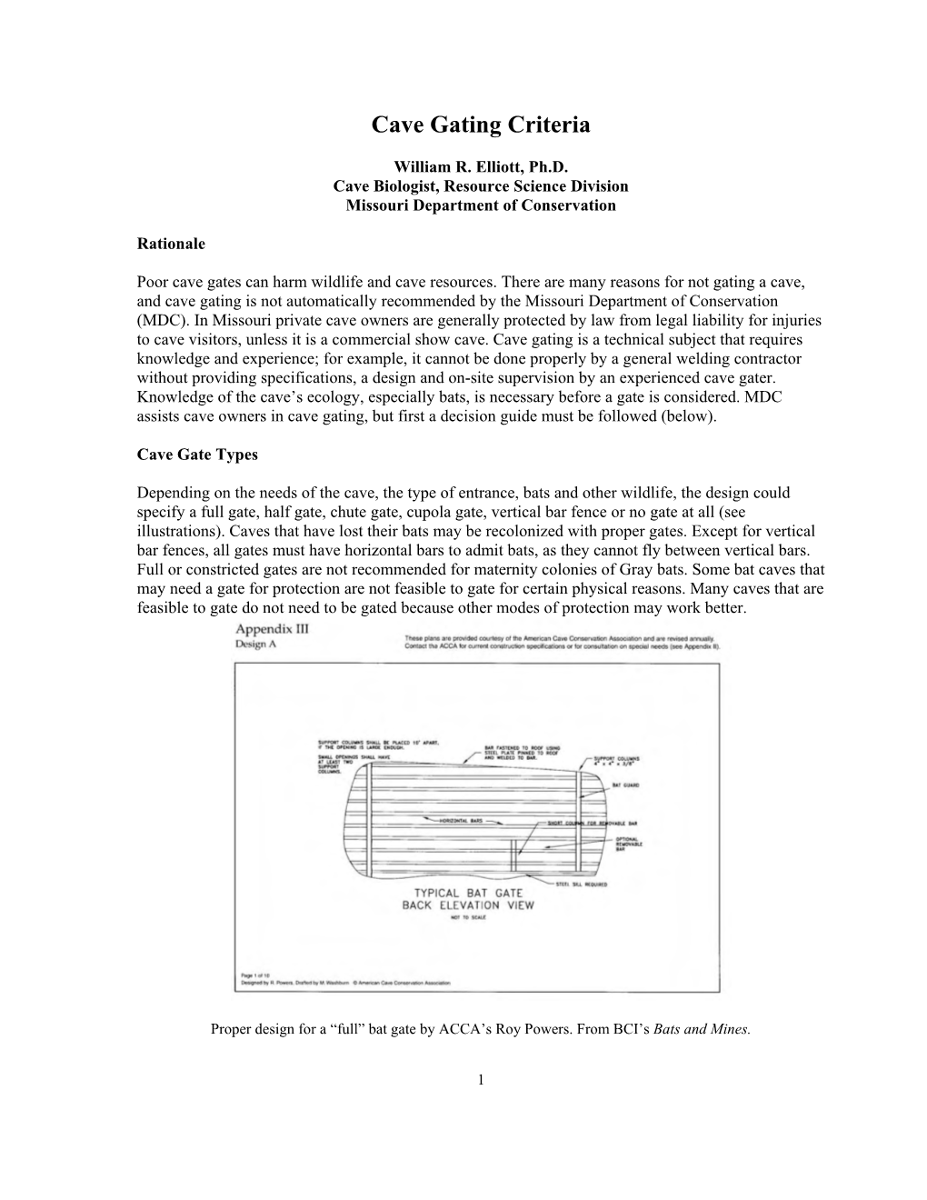 Cave Gating Criteria