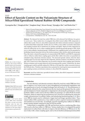 Effect of Epoxide Content on the Vulcanizate Structure of Silica-Filled Epoxidized Natural Rubber (ENR) Compounds