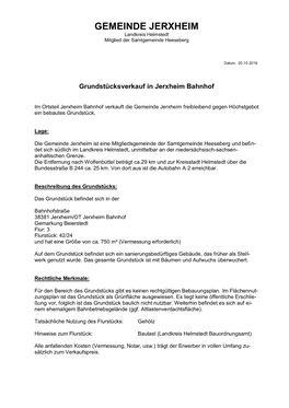 Grundstücksverkauf in Jerxheim Bahnhof Als PDF Datei
