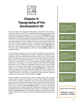 Chapter 4: Topography of the Southeastern US