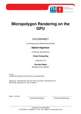 Micropolygon Rendering on the GPU