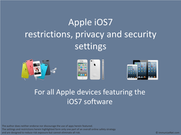 Apple Ios7 Restrictions, Privacy and Security Settings