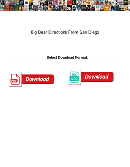 Big Bear Directions from San Diego