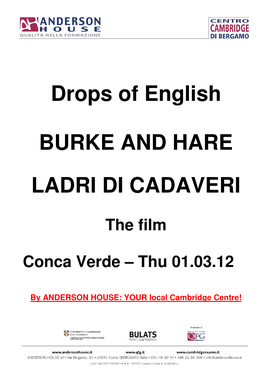 Drops of English BURKE and HARE LADRI DI CADAVERI