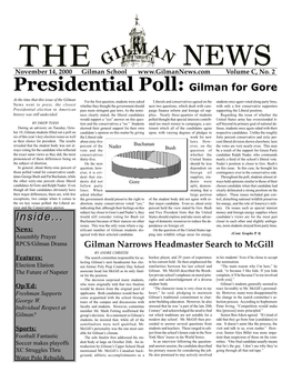 Presidential Poll: Gilman for Gore