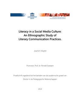 Literacy in a Social Media Culture: an Ethnographic Study of Literary Communication Practices
