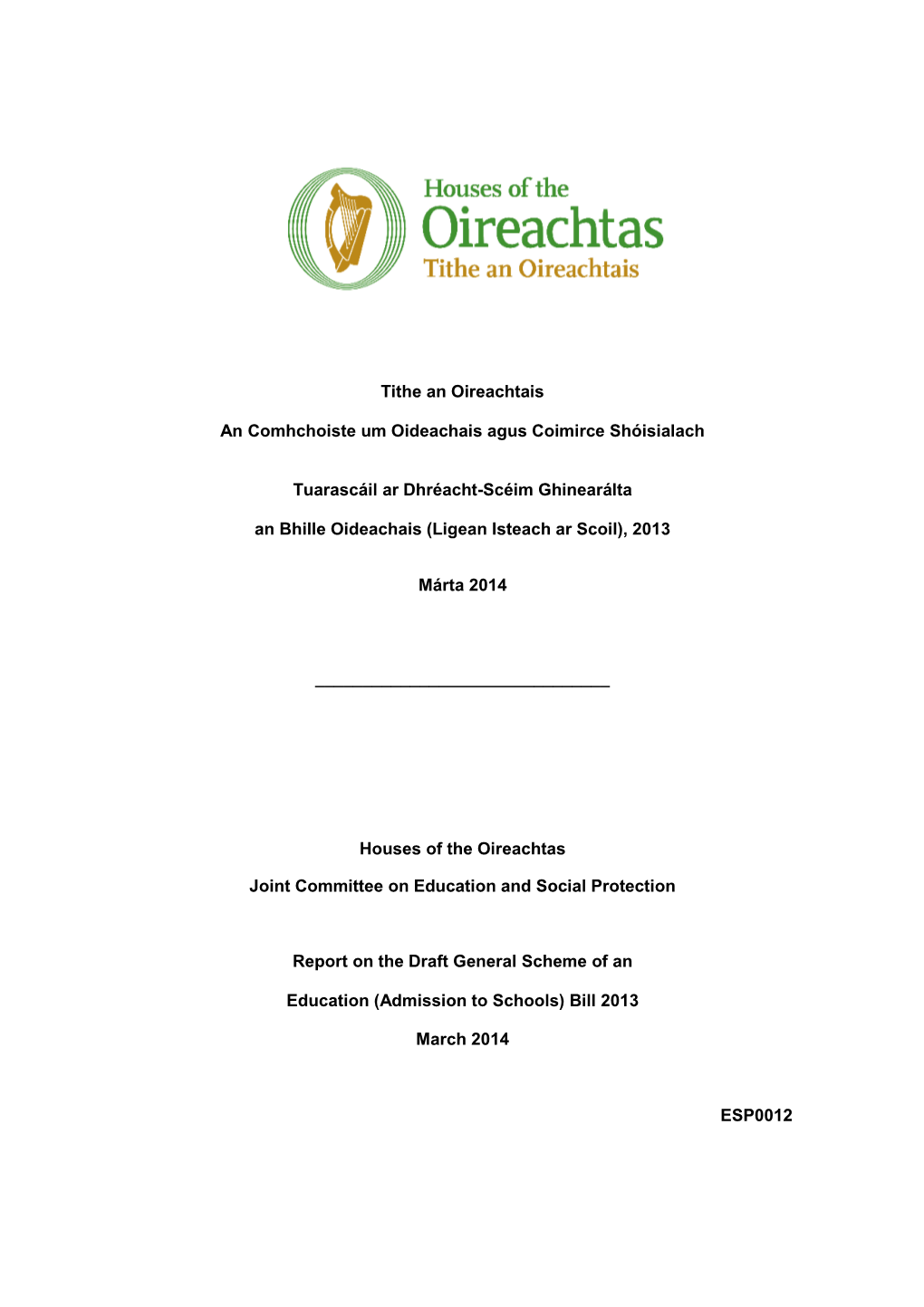 Oireachtas Library & Research Service Internal Document Template