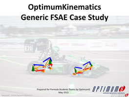 Optimumkinematics Generic FSAE Case Study