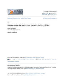 Understanding the Democratic Transition in South Africa