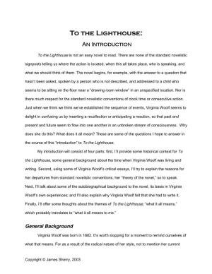 To the Lighthouse: an Introduction