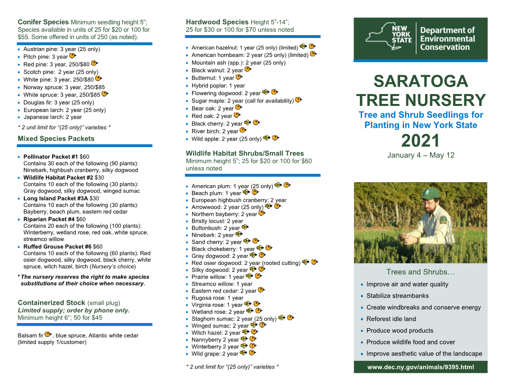 2021 Tree Nursery Brochure