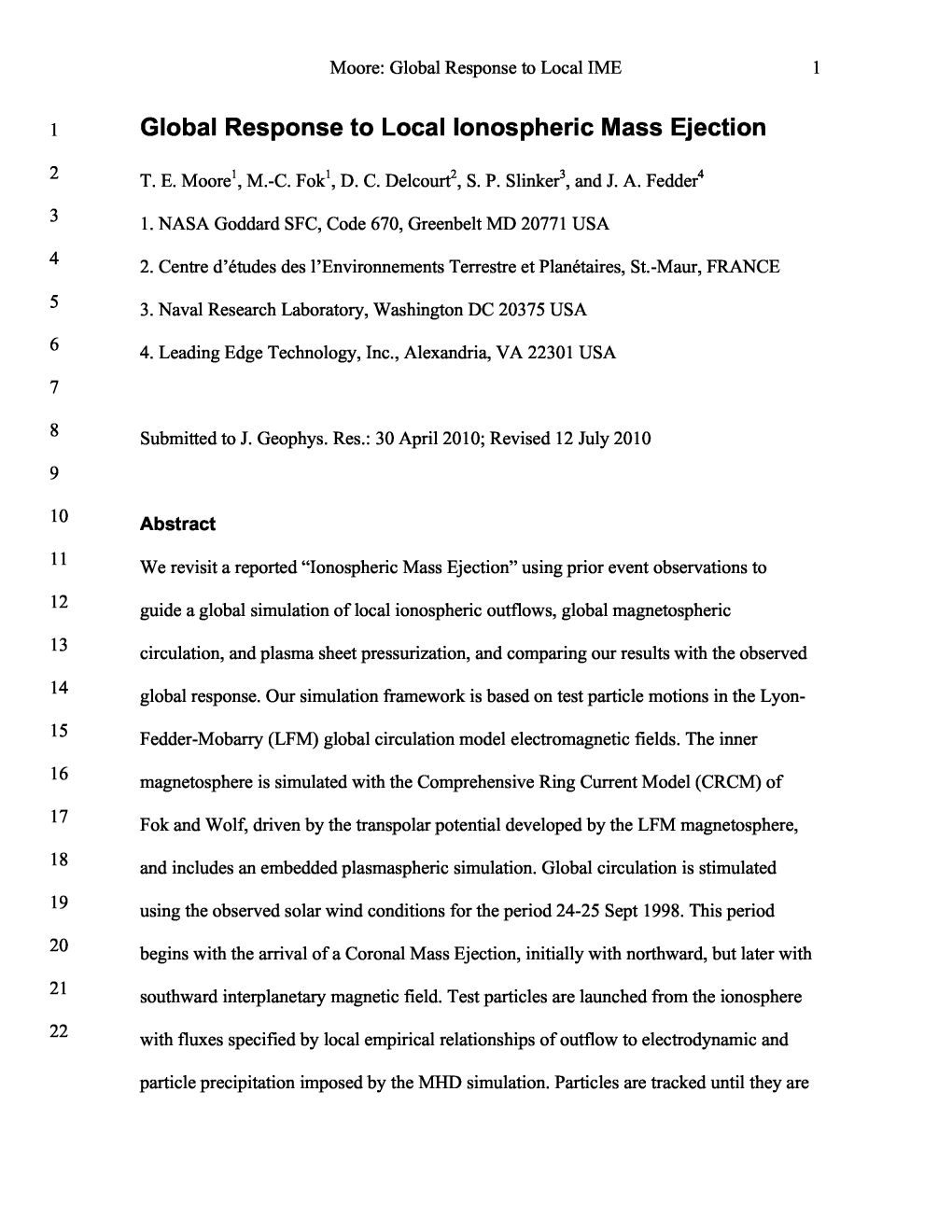 Global Response to Local Ionospheric Mass Ejection