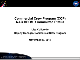 Commercial Crew Program (CCP) NAC HEOMD Committee Status