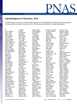 Acknowledgment of Reviewers, 2016