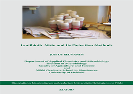 Lantibiotic Nisin and Its Detection Methods