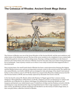 The Colossus of Rhodes: Ancient Greek Mega Statue