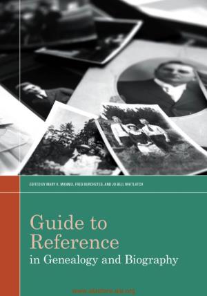 Guide to Reference in Genealogy and Biography