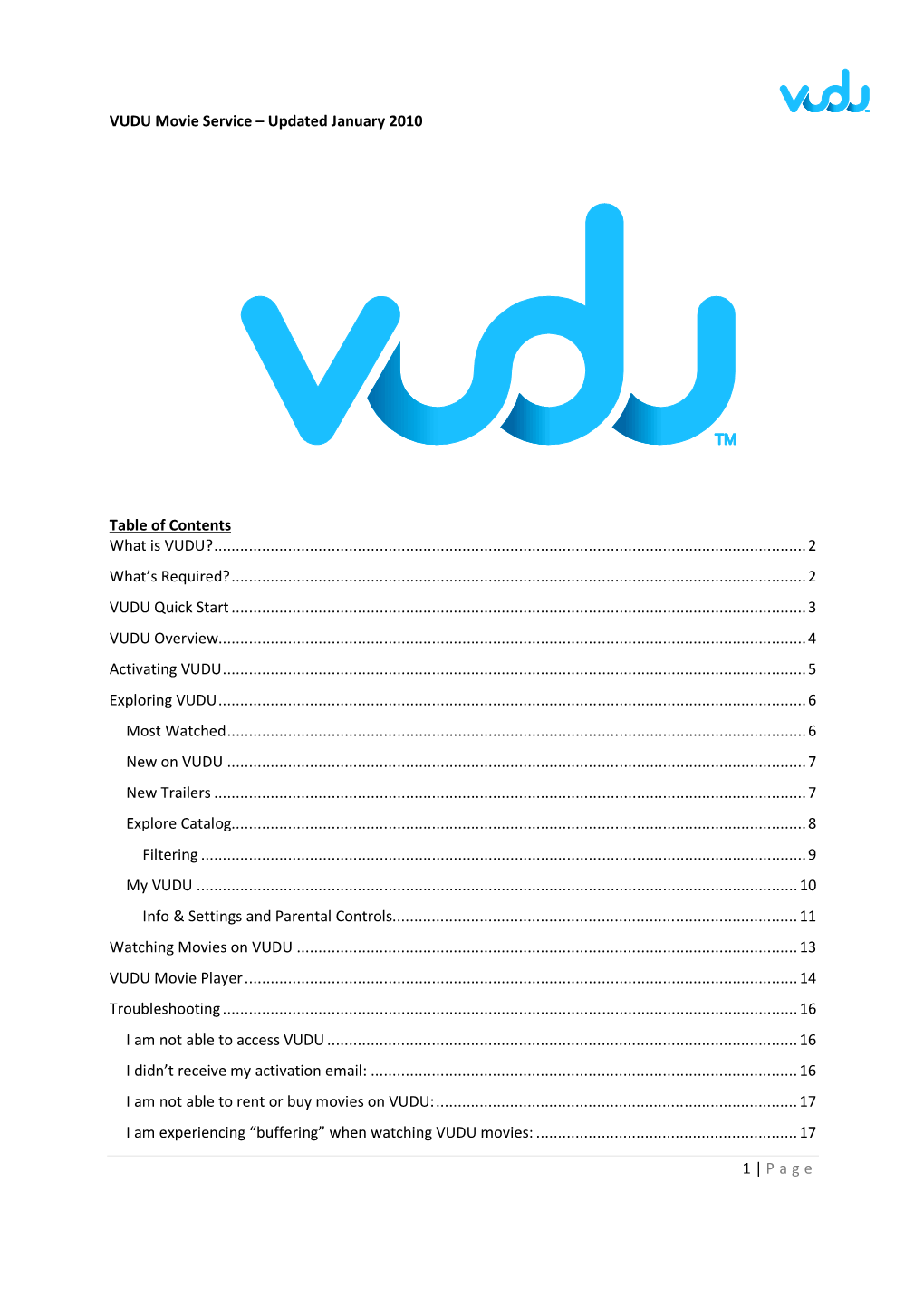 Main VUDU Movie Service Manual