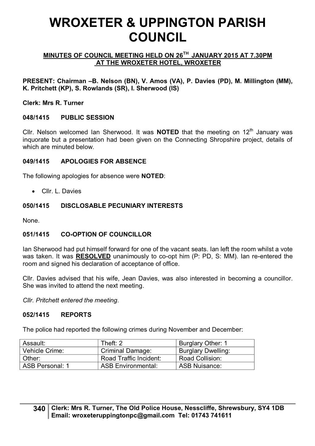 Wroxeter & Uppington Parish Council