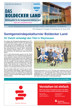 Mitteilungsblatt Für Die Samtgemeinde Boldecker Land Epaper Unter