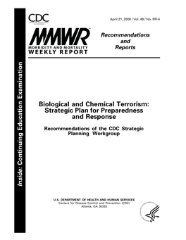 Biological and Chemical Terrorism: Strategic Plan for Preparedness and Response