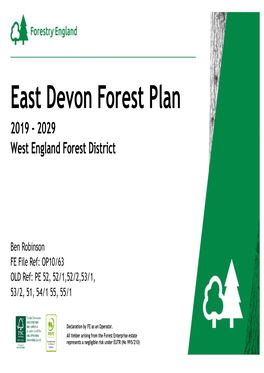 East Devon Forest Plan 2019 - 2029 Page 1