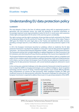 Understanding EU Data Protection Policy