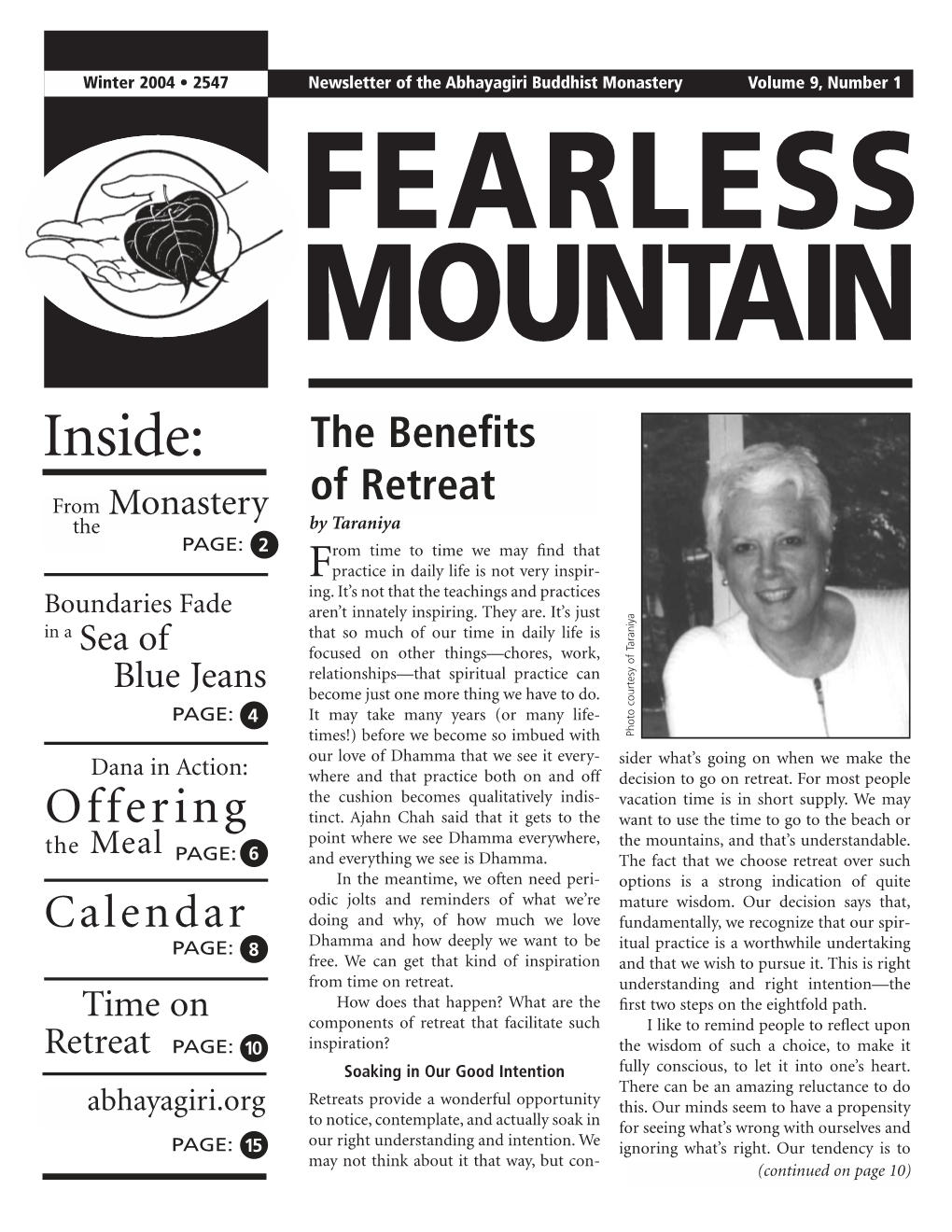 Newsletter Winter, 2004