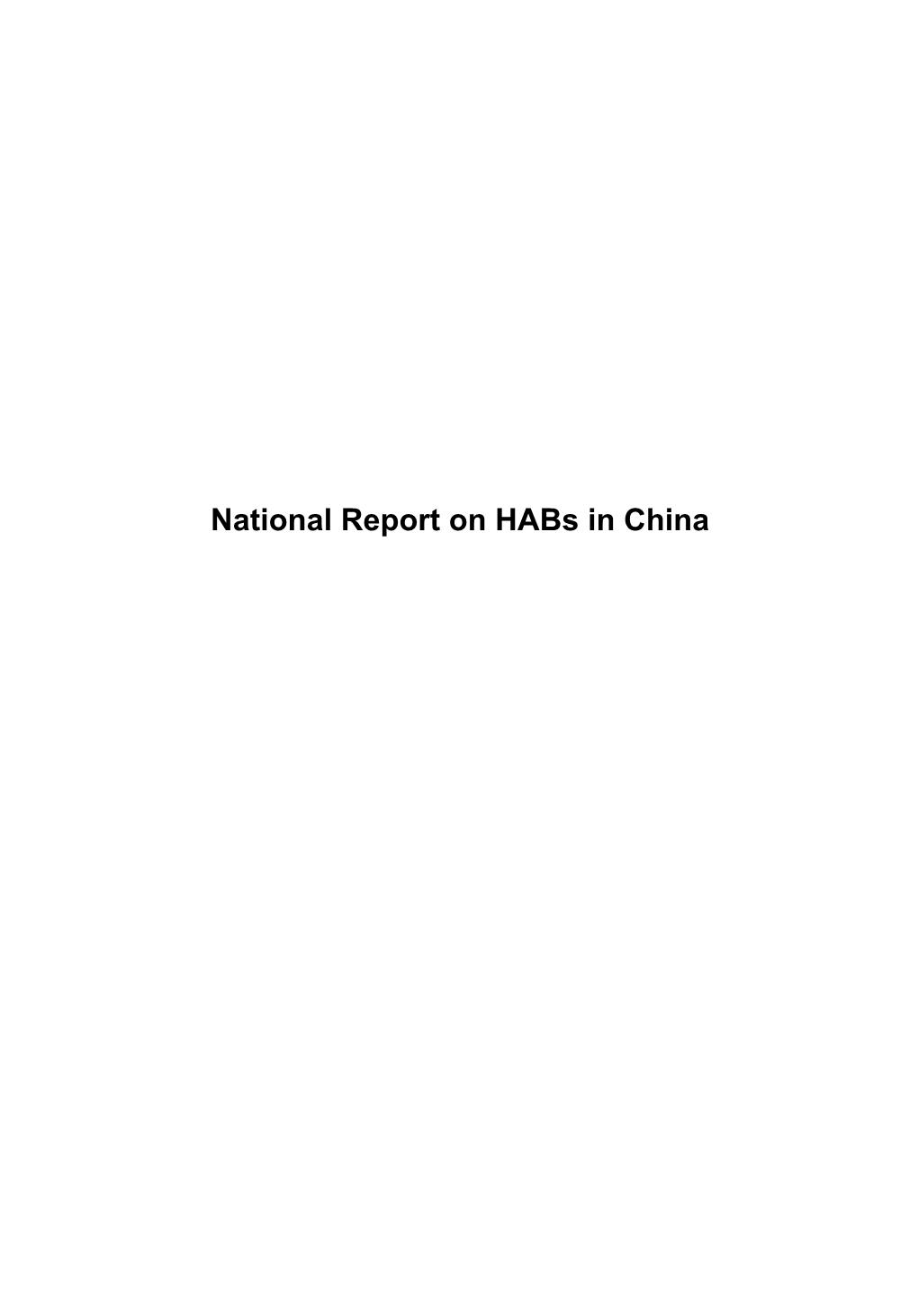 National Report on Habs in China