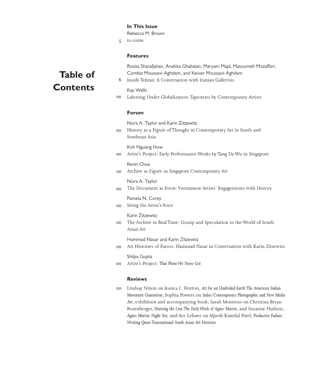 Table of Contents