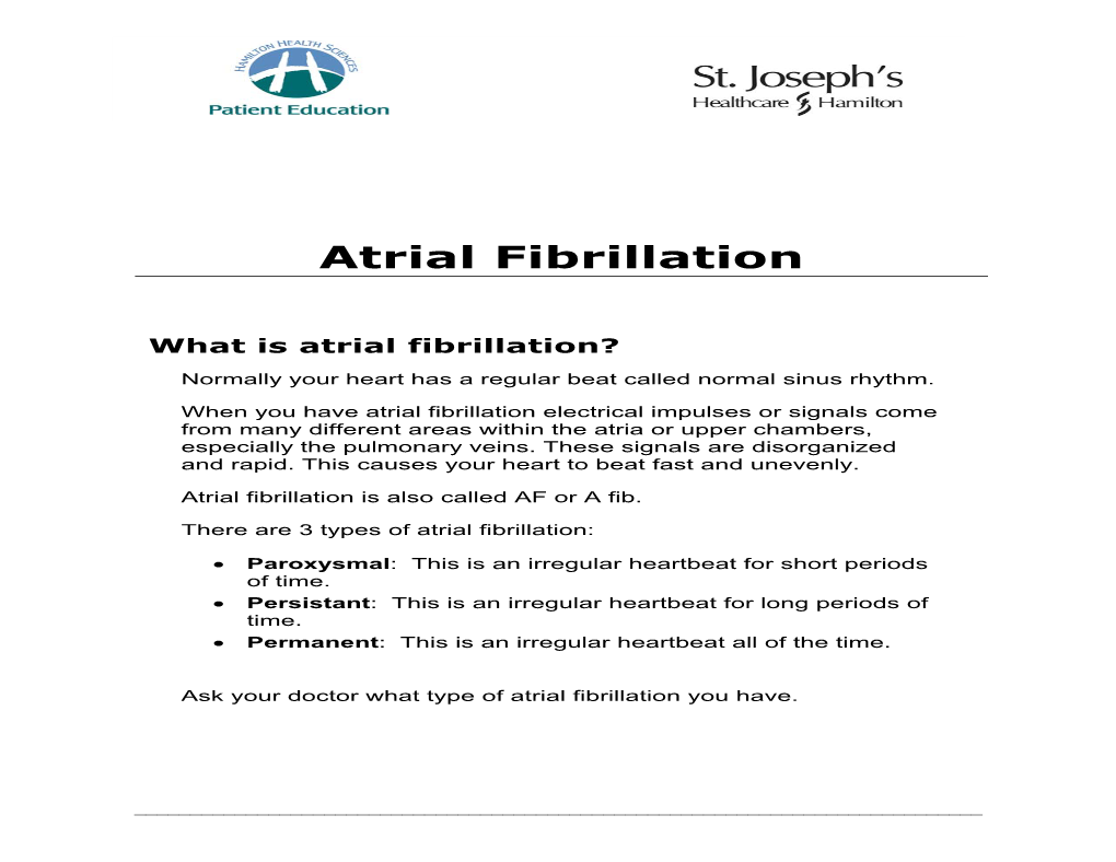 Atrial Fibrillation