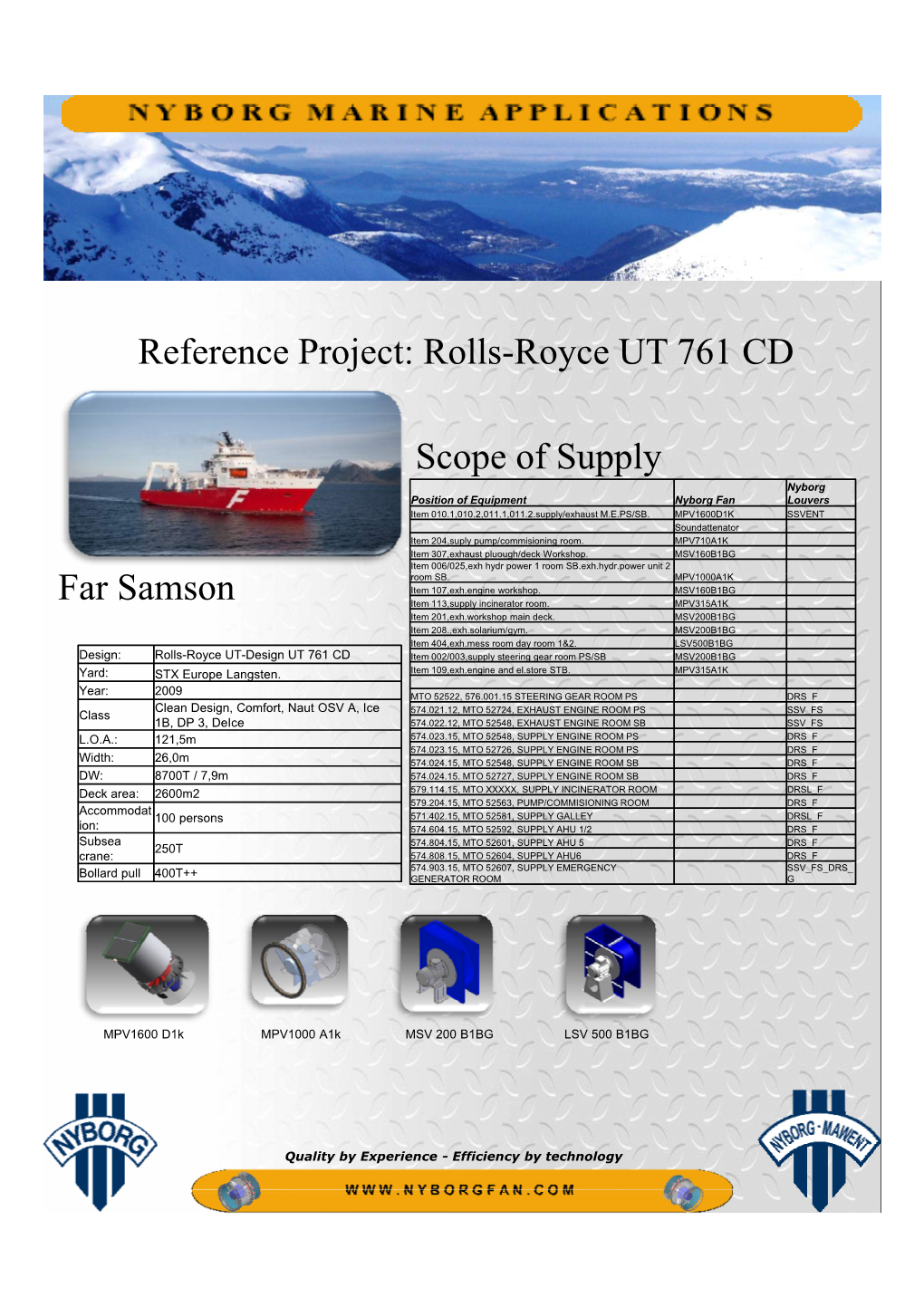 Reference Project: Rolls-Royce UT 761 CD Scope of Supply Far Samson