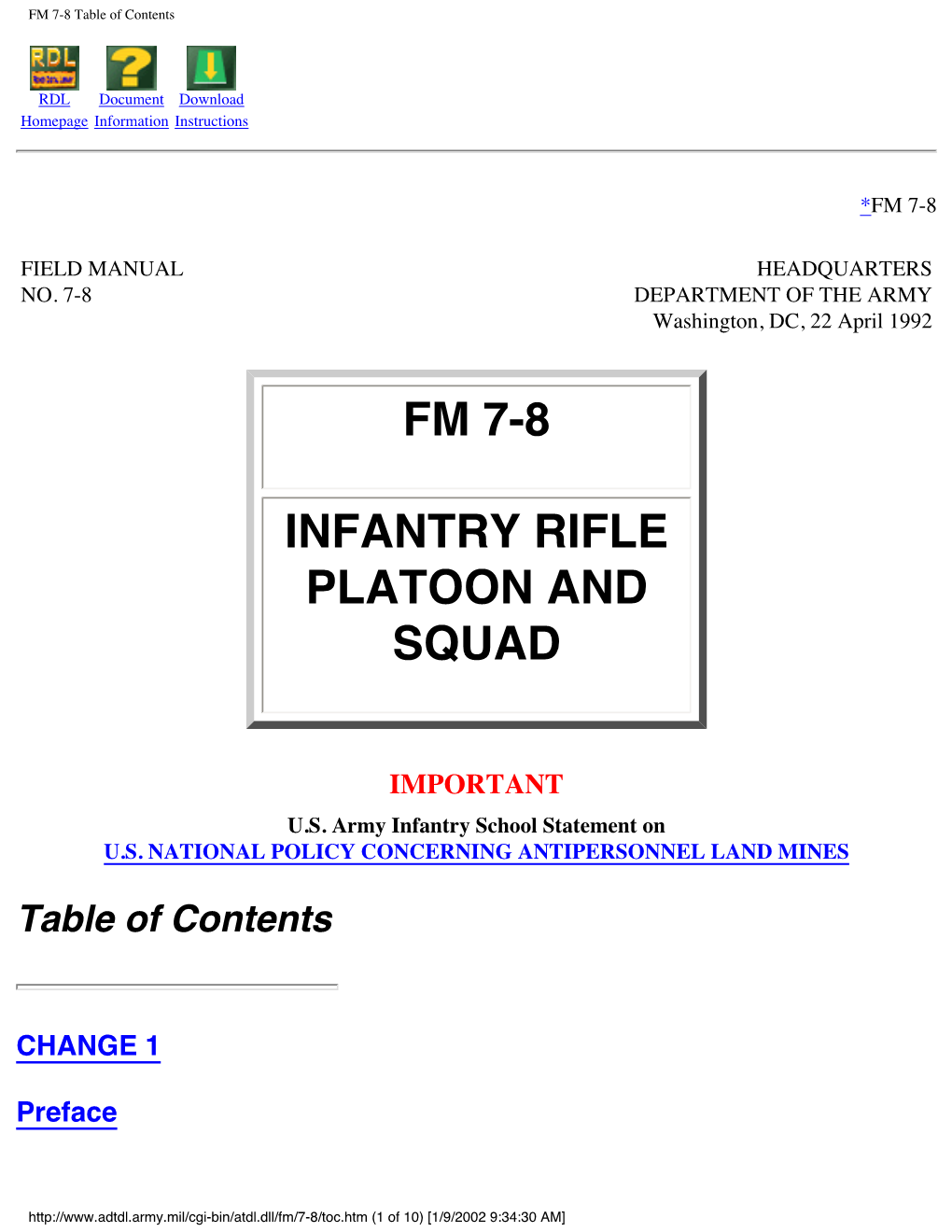 Fm 7-8 Infantry Rifle Platoon and Squad