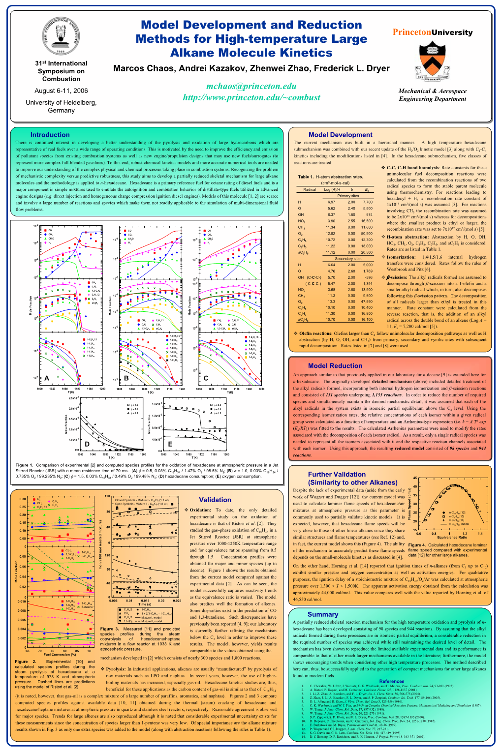 Model Development and Reduction Methods for High-Temperature