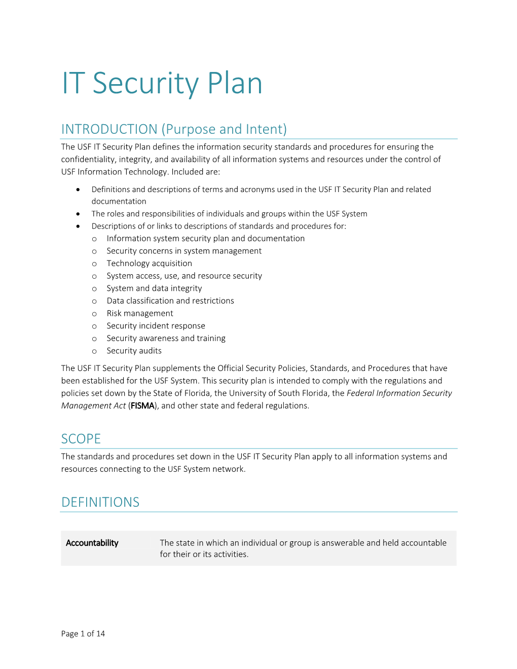 IT Security Plan