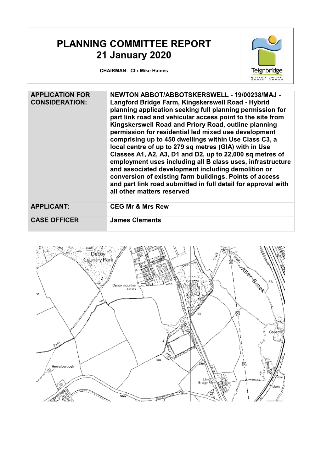 PLANNING COMMITTEE REPORT 21 January 2020