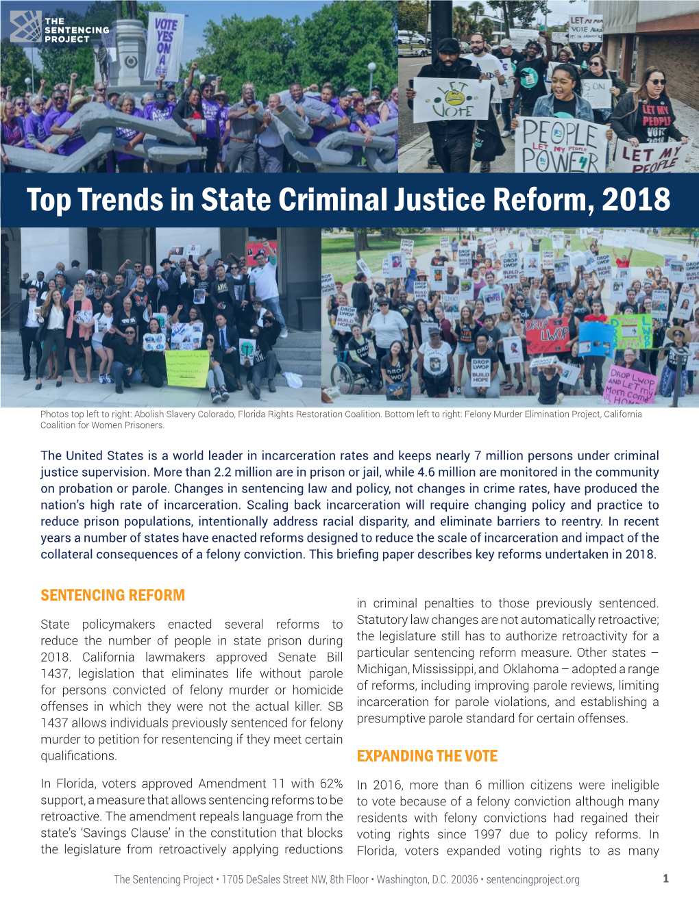 Top Trends in State Criminal Justice Reform, 2018