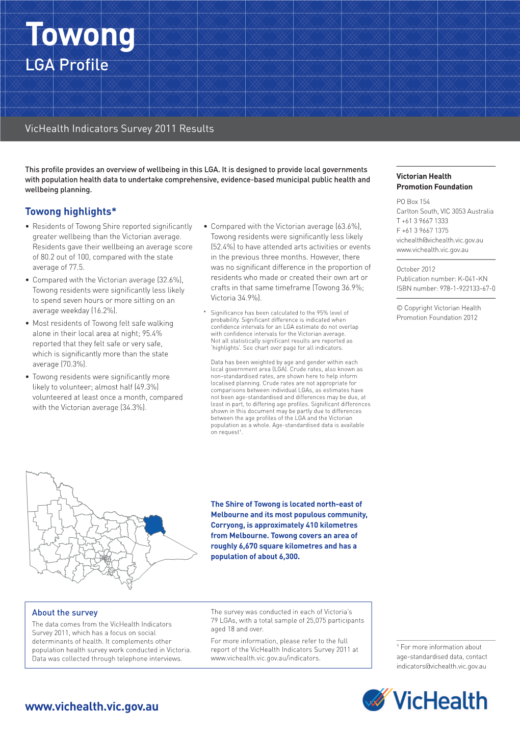 Towong LGA Profile