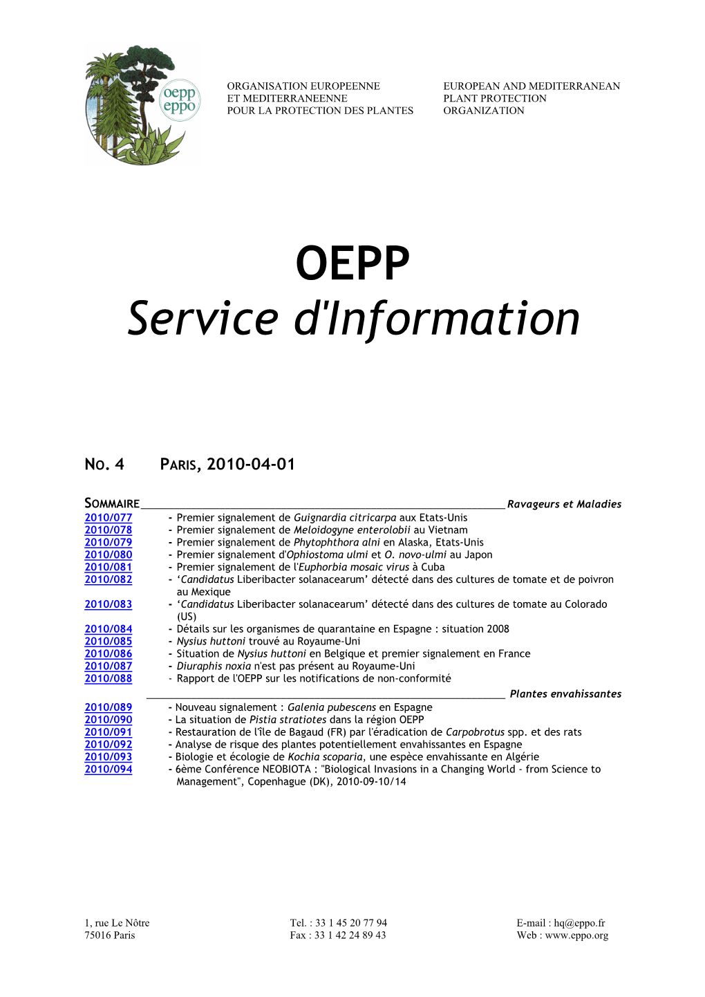 EPPO Reporting Service