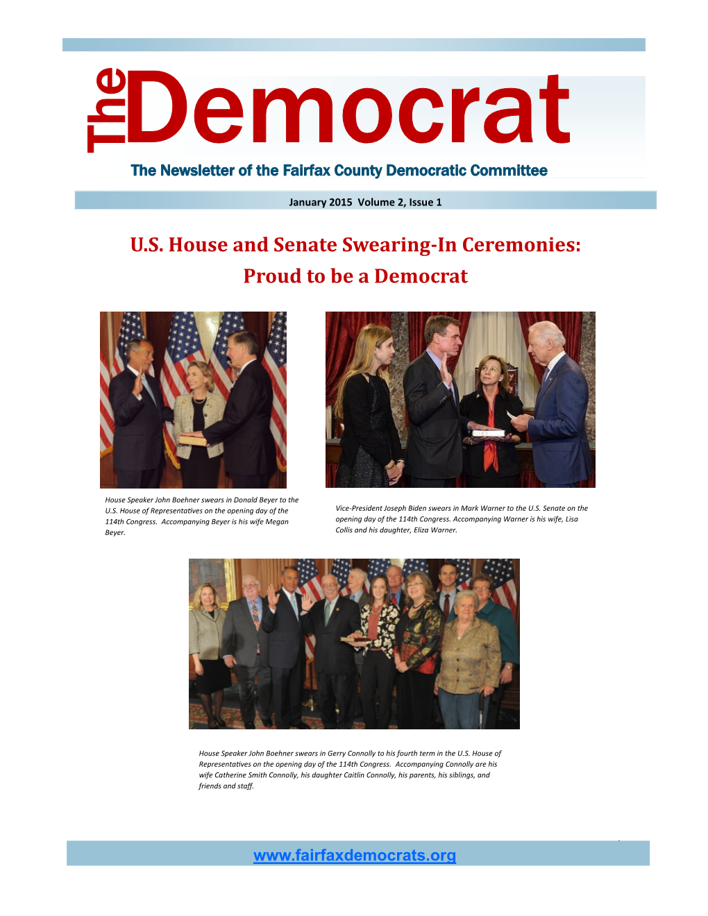 U.S. House and Senate Swearing-In Ceremonies: Proud to Be a Democrat