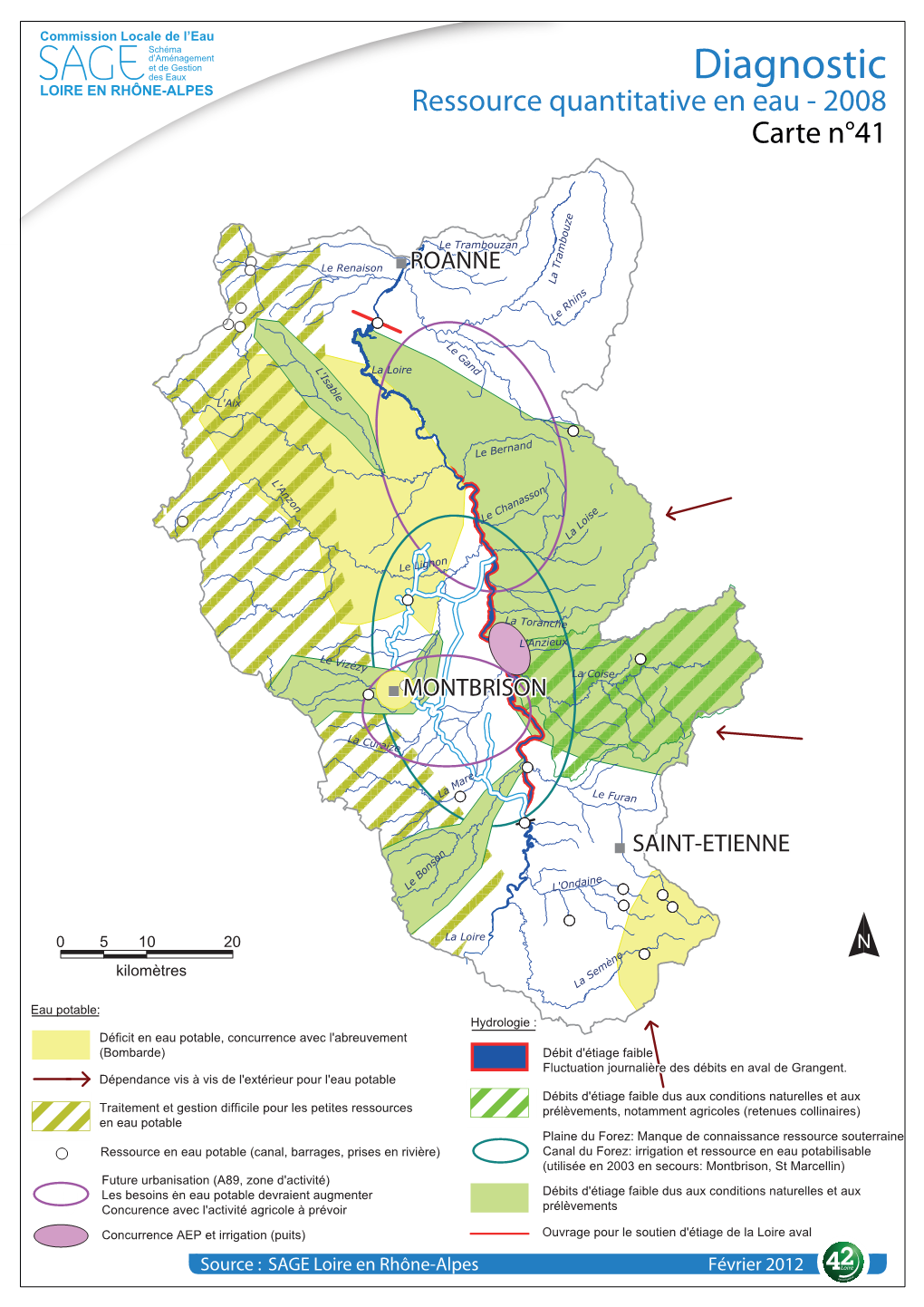 Diagnostic LOIRE EN RHÔNE-ALPES Ressource Quantitative En Eau - 2008 Carte N°41