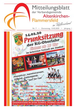 Verbandsgemeinde Altenkirchen-Flammersfeld: Altenkirchen-Flammersfeld 6 Donnerstag, 13.02.2020 Lieder+Texte X3 Mit Der Black Kaiengelke Und Dr.Peterthomas