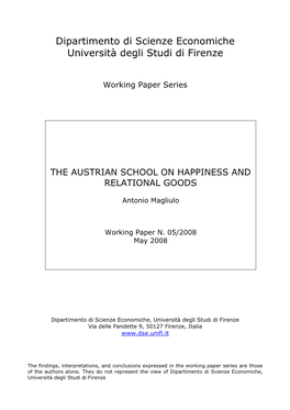 The Austrian School on Happiness and Relational Goods
