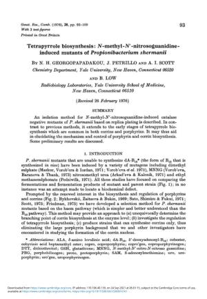 Nitrosoguanidine-Induced Mutants of Propionibacterium Shermanii