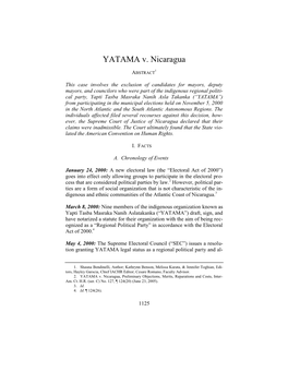 YATAMA V. Nicaragua