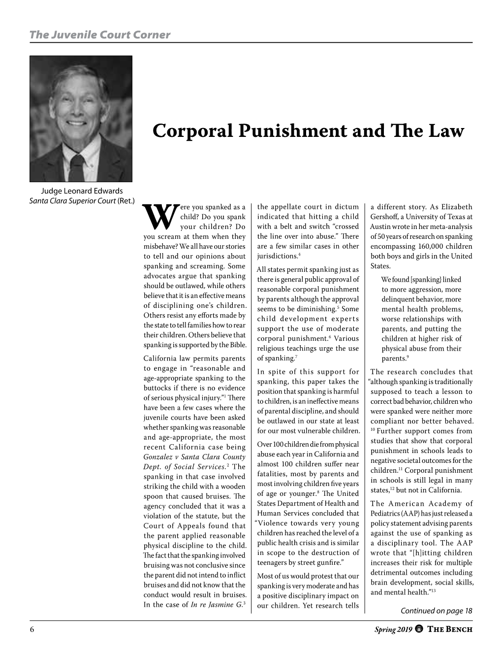 Corporal Punishment and the Law